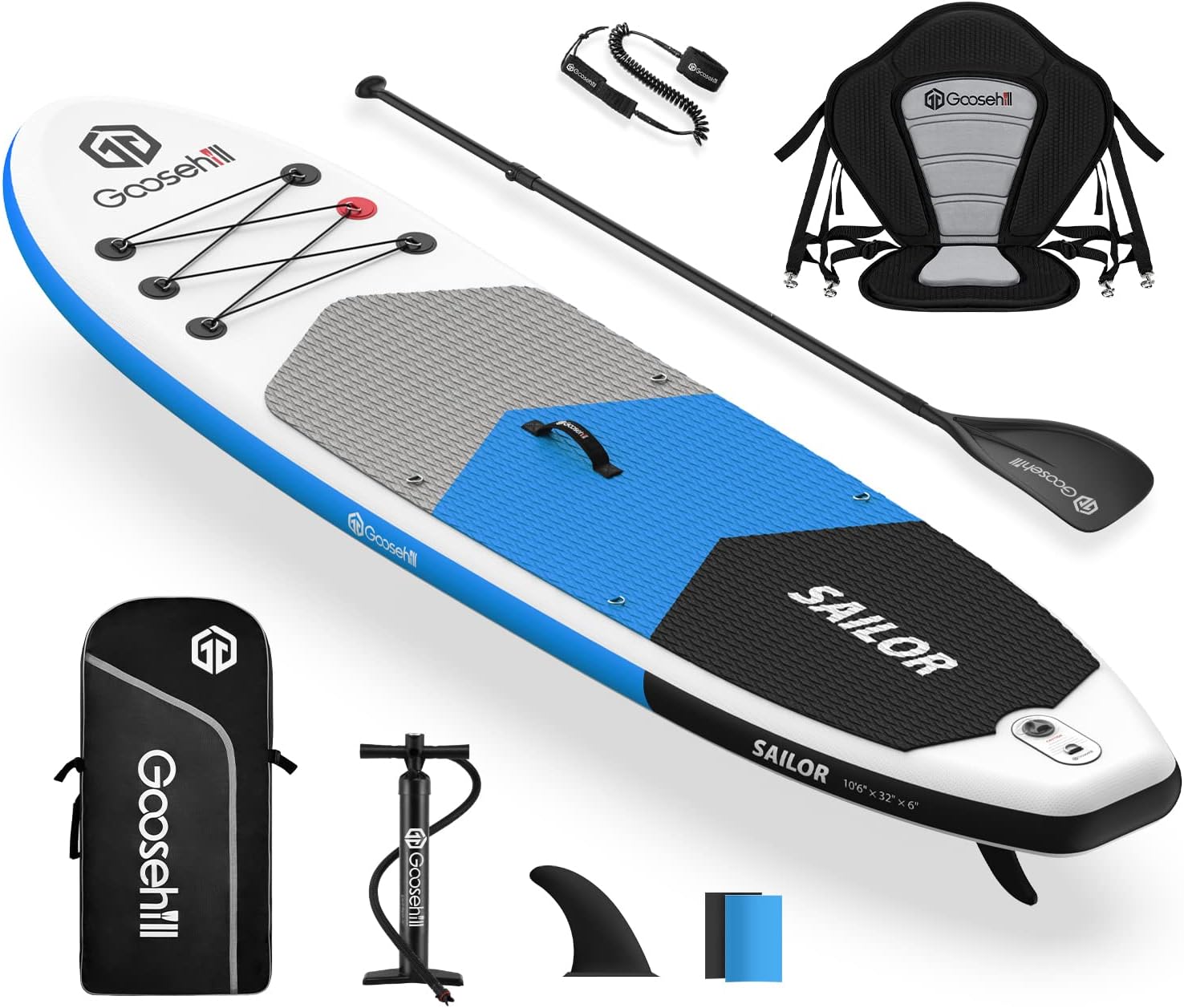 Goosehill Inflatable Stand Up Paddle Board, Premium SUP Package, 10' Long 32 Wide 6 Thick, Patterns Open for Customization - Online Shop