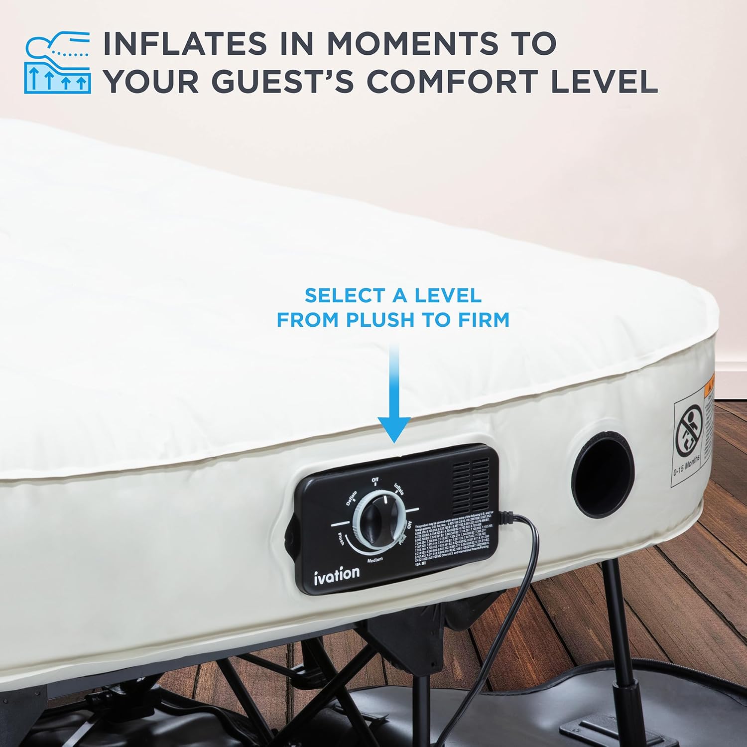 Ivation EZ-Bed Air Mattress with Frame & Rolling Case, Self Inflatable, Blow Up Bed Auto Shut-Off, Comfortable Surface AirBed, Best for Guest, Travel, Vacation, Camping - Online Shop