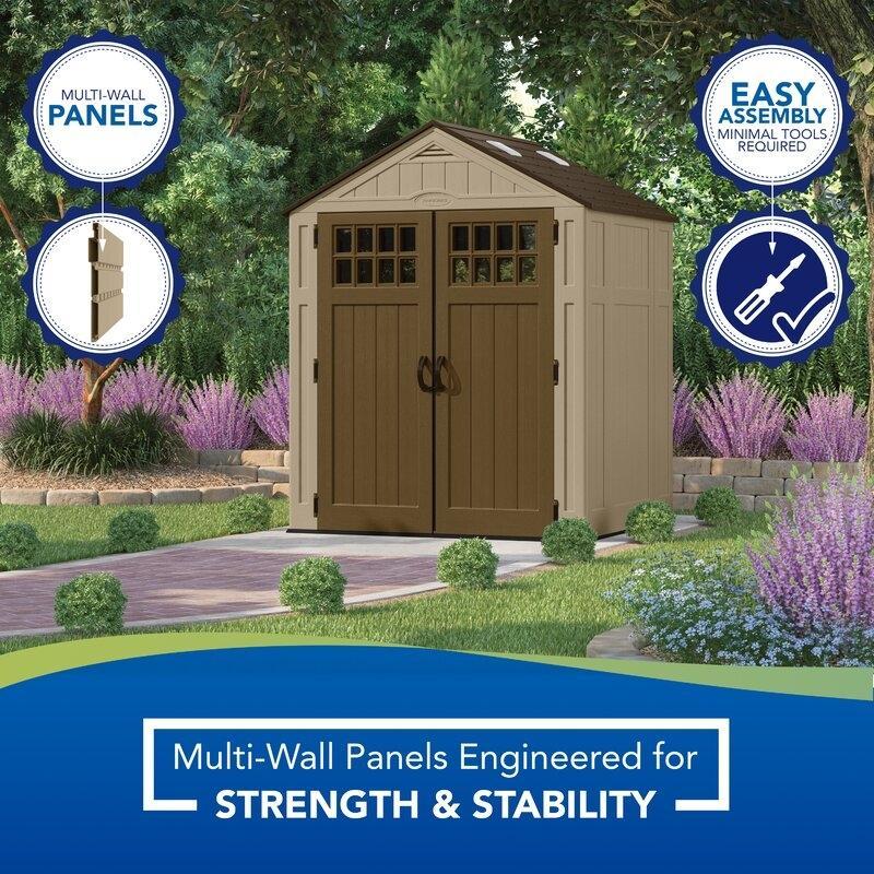 6 ft. 3 in. W x 5 ft. 6 in. D Resin Storage Shed - Online Shop