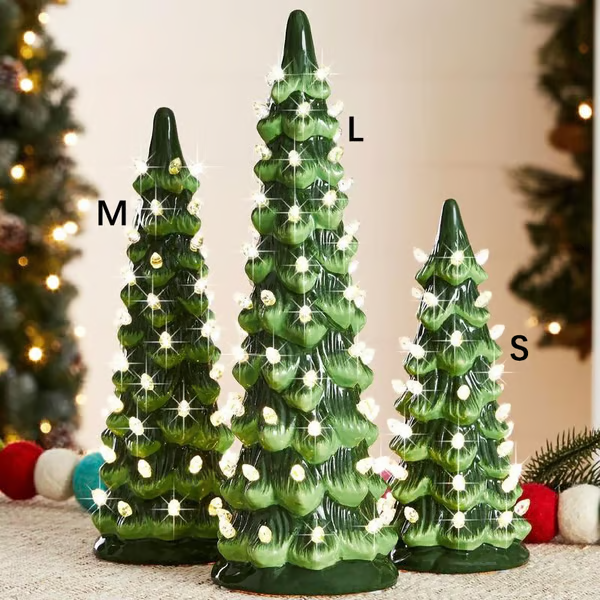 🎁🎄Retro Hand-Painted Tabletop Christmas Trees with Timer (⏰Limited Quantities Available) - Online Shop